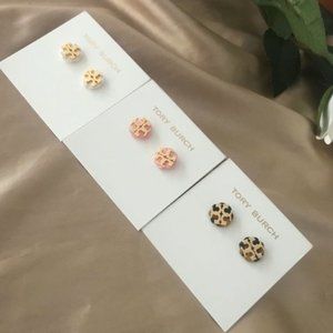 Tory Burch Metal Resin Multi-color Simple Earrings